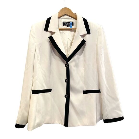 KASPER WHITE BLACK CAREER JACKET BLAZER sz 14 - Picture 1 of 6